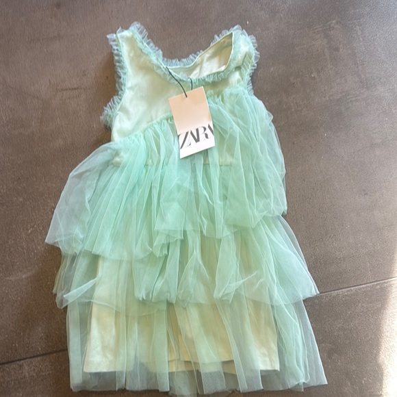 Zara Mint Green Layered Tulle Dress - Picture 2 of 3